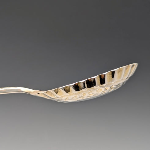 1916 British antique silver plate serving spoon pair